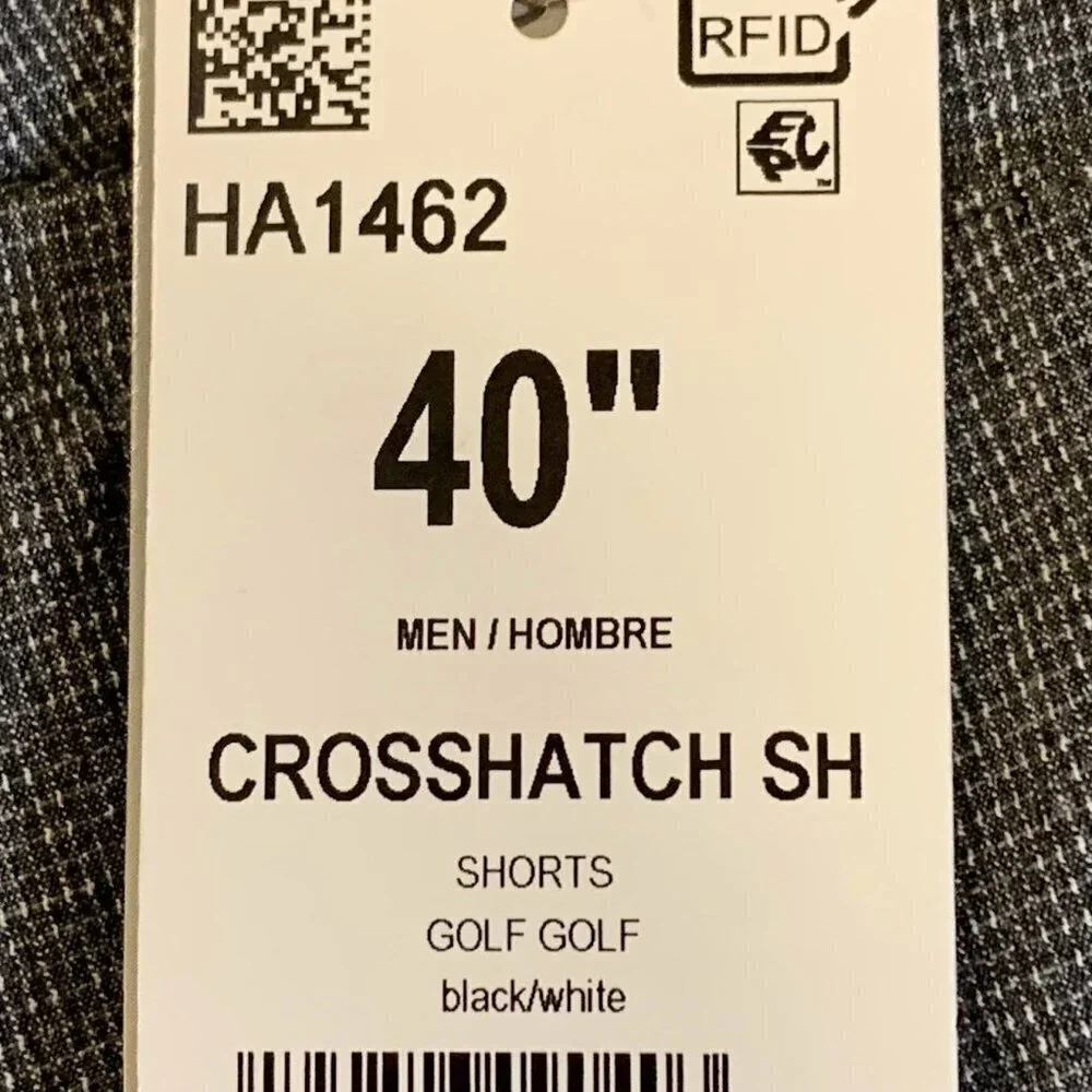 Adidas Men's Crosshatch Golf Stretch Outdoor‎ 9 Inch Inseam Shorts Size 42 NWT